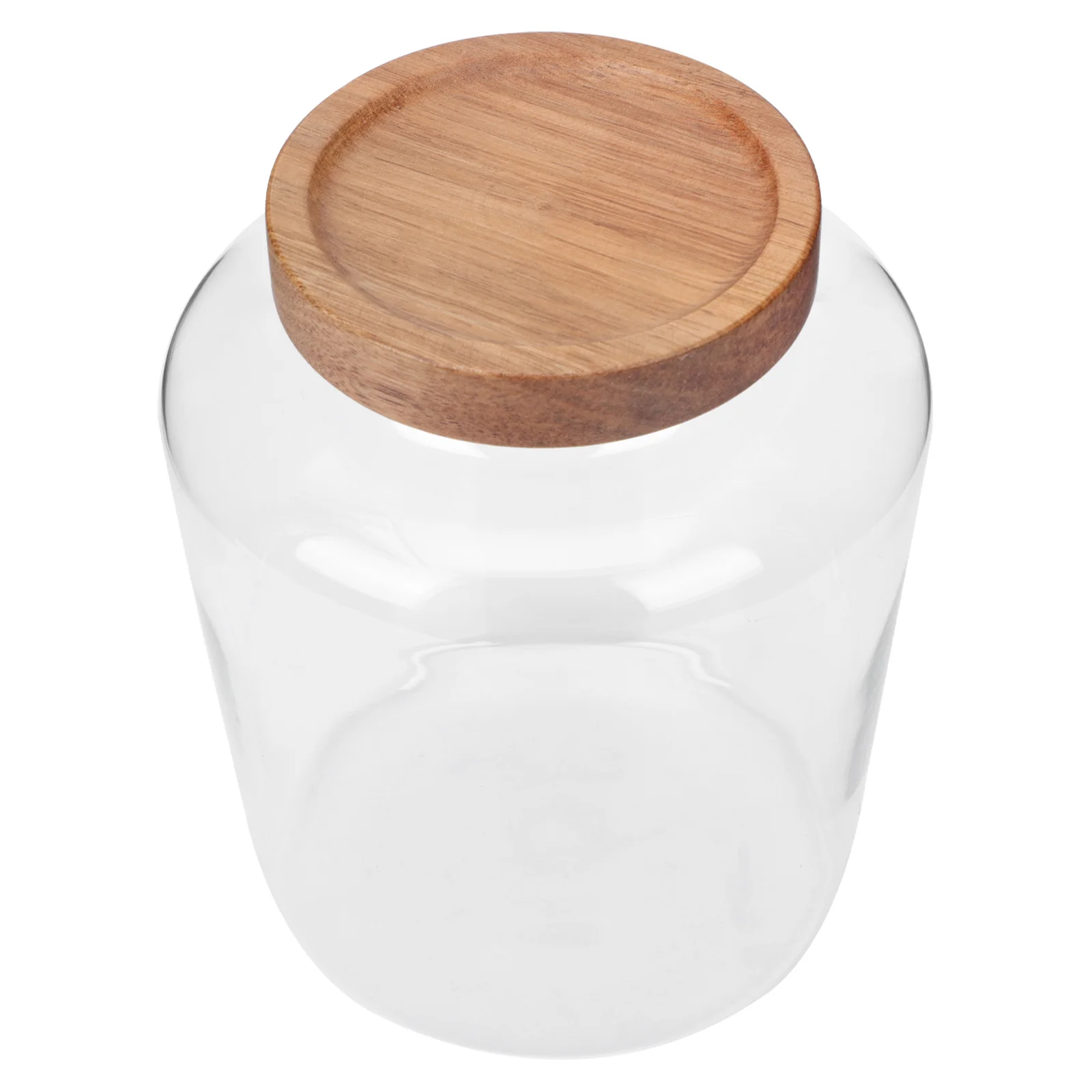 

Premium Glass Sealed Jar Wooden Cover Dried Fruit Nuts Container Transparent Multi-Function Kitchen Storage Canister
