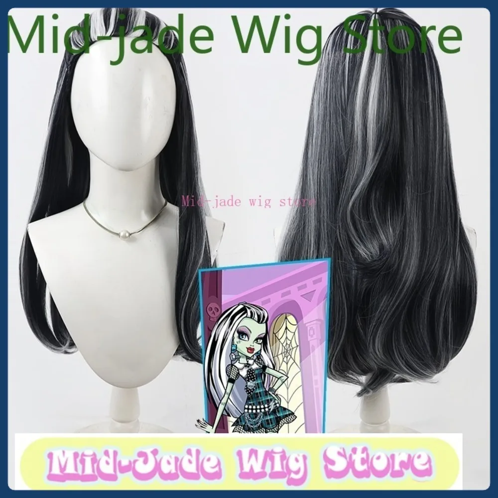 

Mid-jade Wig Store Monster High Frankie Stein Cosplay Wig Halloween Anime Game Role Playing Synthetic Hair Clothing Props