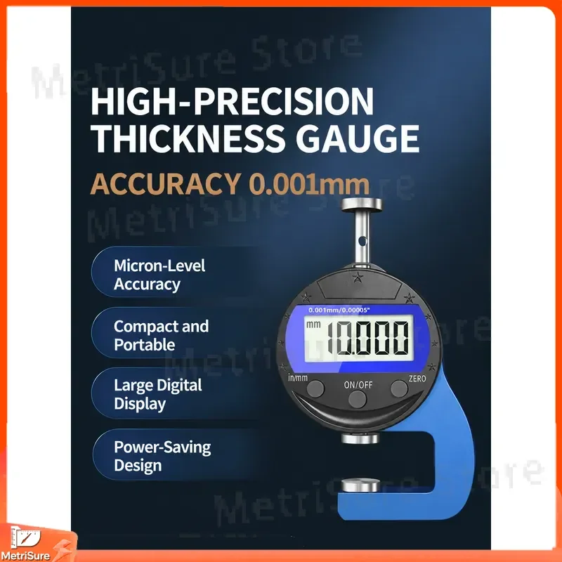 Germany Pearl Point Caliper Thickness Gauge Micrometer High Precision Digital Thickness Gauge for Paper Steel Plate Plastic