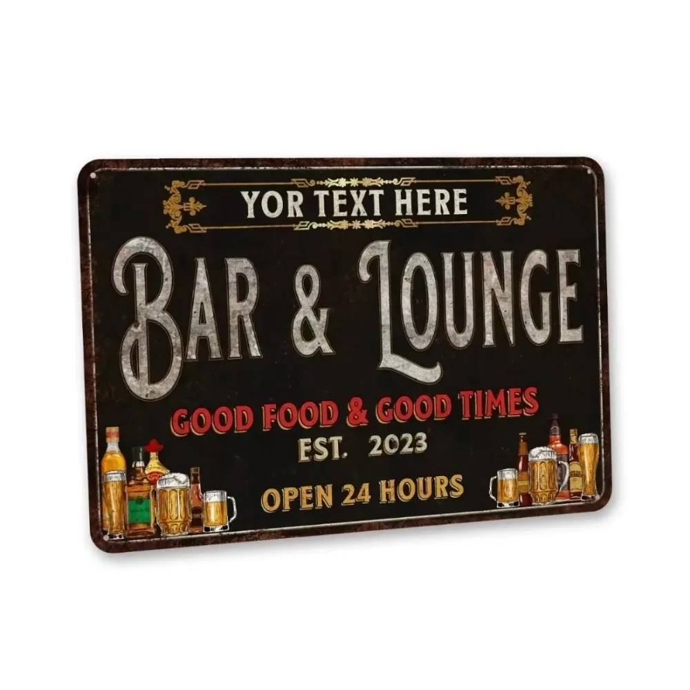 CIFbuy Personalized Custom Text Metal Wall Plaque, Bar & Lounge Novelty Sign, Waterproof Dustproof Hanging Home Decor