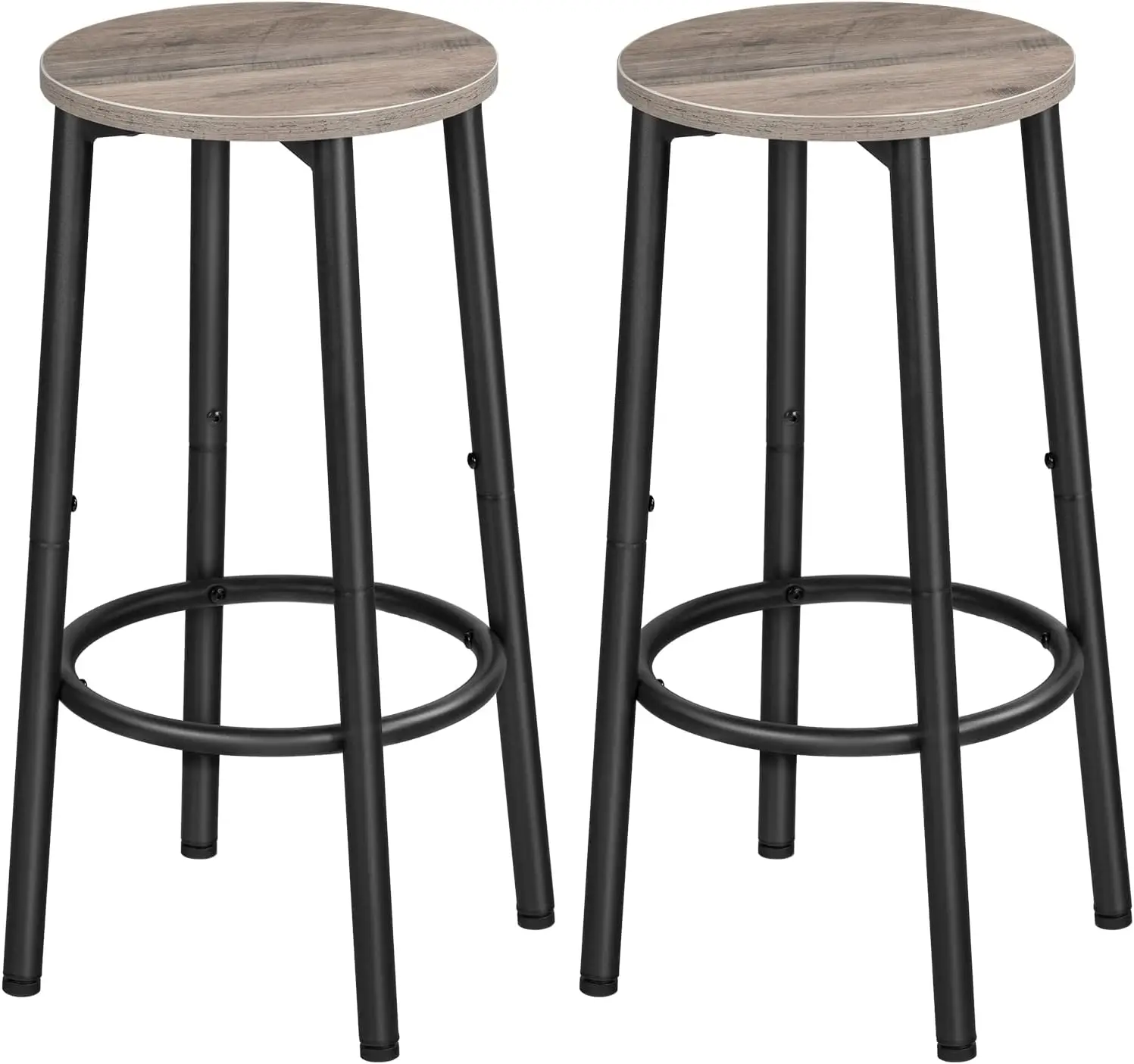 Set of 2 Kitchen Bar Stools with Footrest, Sturdy Steel Frame, Easy Assembly for Dining Room and Party