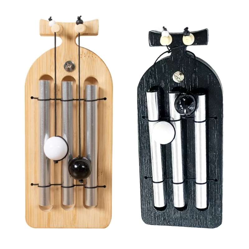 Entry Door Chimes with Three Hanging Tubes and Mechanical Contact Part, Doorway Chimes for Home Entry Area Placement 55KF