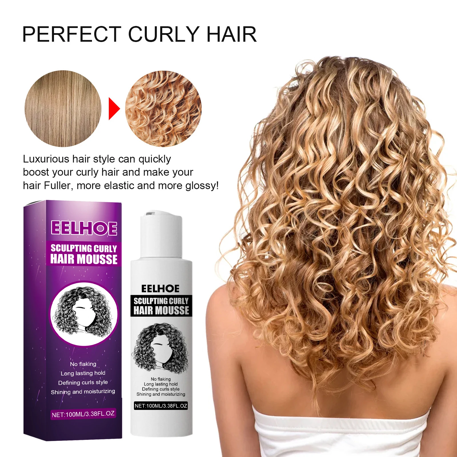 تصفيف الشعر المجعد موس قوي عقد - مراجعة Hair Care Long Hair وسعره