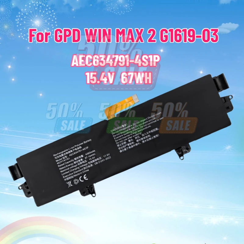 

15.4V AEC634791-4S1P Battery for GPD WIN MAX 2 G1619-03 Laptop Battery