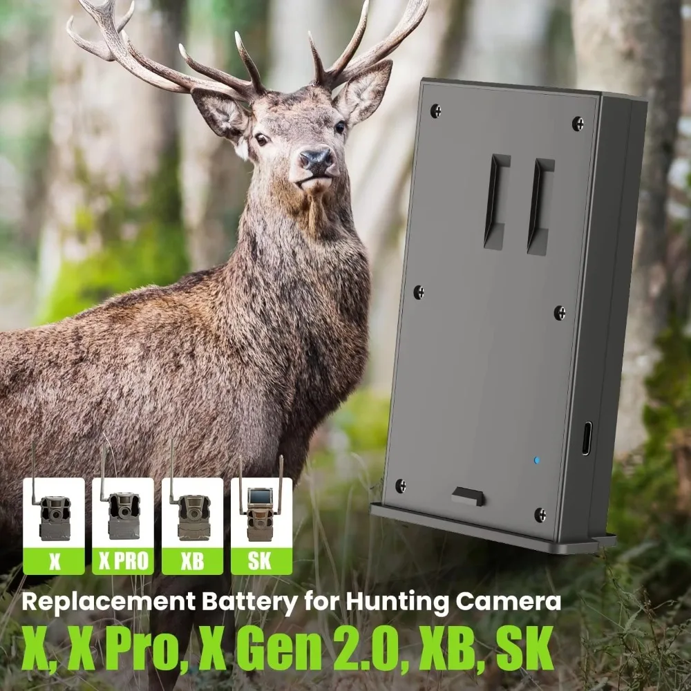 

6000mah Battery EM6 for Hunting Cameras Reveal X Pro x Gen 2.0 SK XB ,X Models Camera Rechargeable Li-ion Batteries