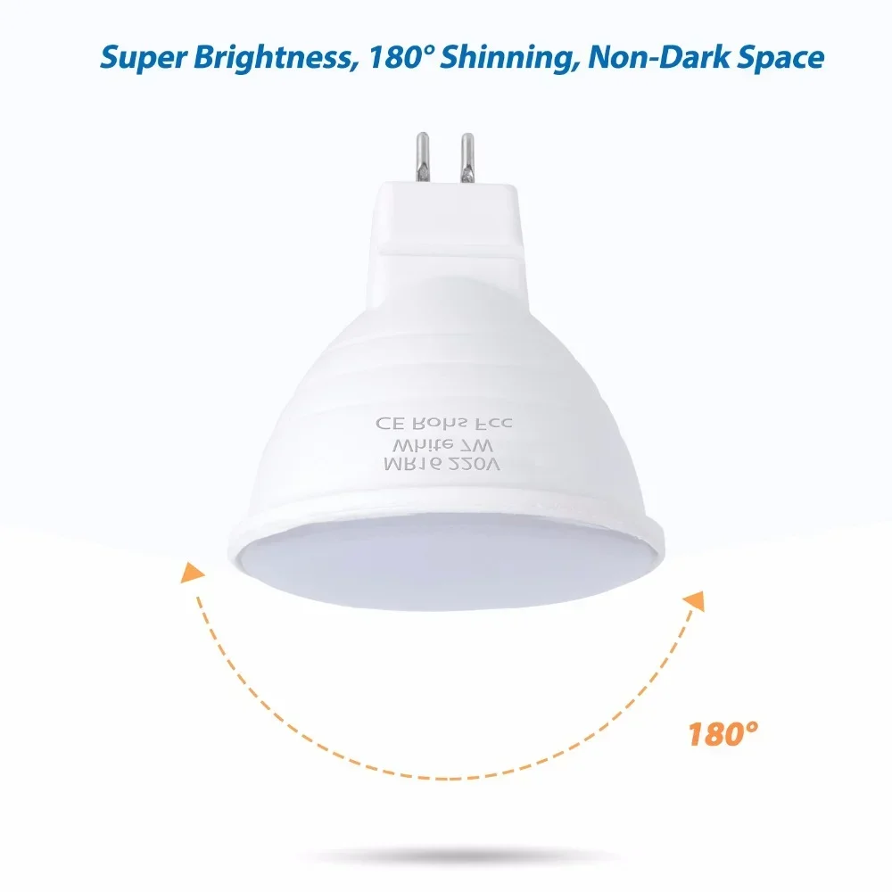 GU10 MR16 5W 7W หลอดไฟ LED สปอตไลท์หลอดไฟ LED 220V Spotlight Downlight Lampara หลอดไฟ LED สําหรับห้องนั่งเล่นในร่มห้องนอน