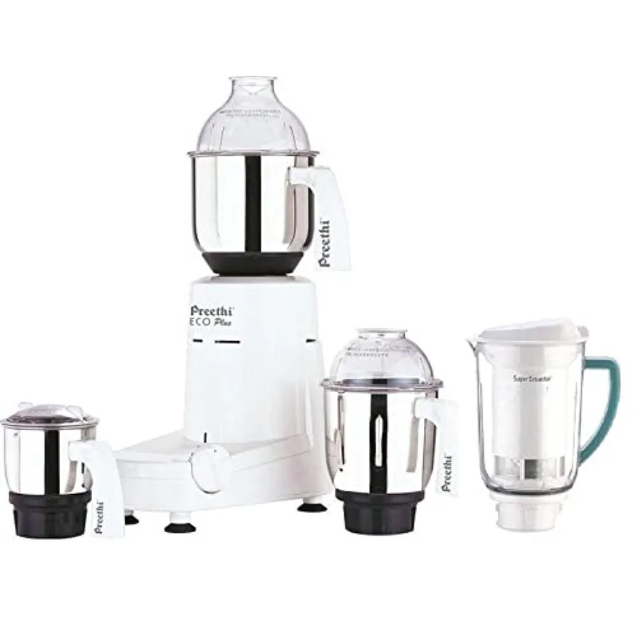 

Блендер-измельчитель Eco Plus 4 Jar Mixer Grinder, 110 В, белый, для кухонной столешницы, с чашами без BPA и лезвиями из нержавеющей стали, для приготовления смузи