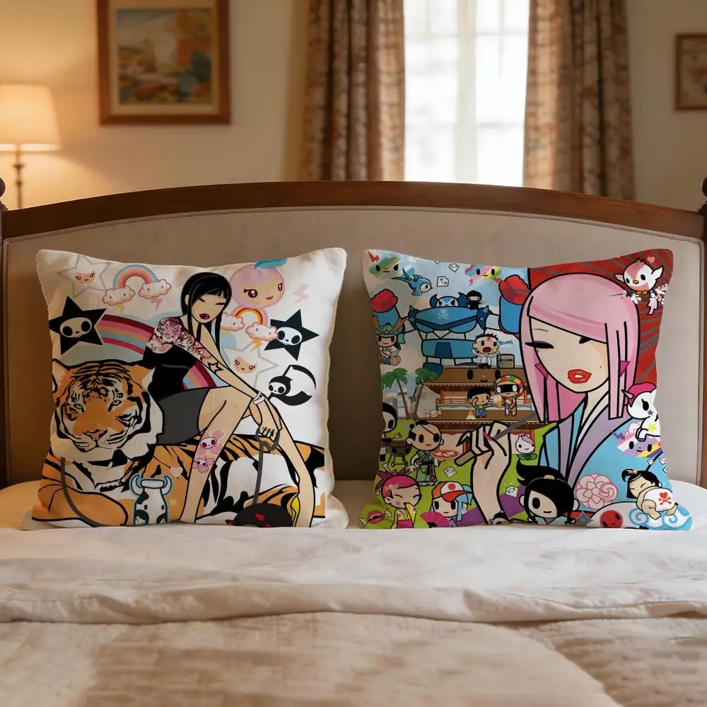 Brand Tokidoki Cushion Cover 4Pcs Decorative Covers Soft Cushion Case for Sofa Couch Decor 40x40 45x45 Pillowcases