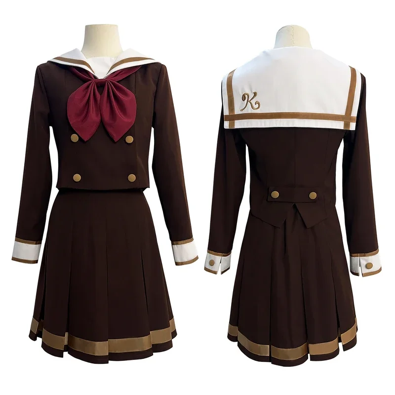 HOLOUN Sound Euphonium Anime Okame Kumiko Kato Hazuki Kawashima Cosplay Costume School Uniform JK Skirt Bow Tie Coffee Color*1W@