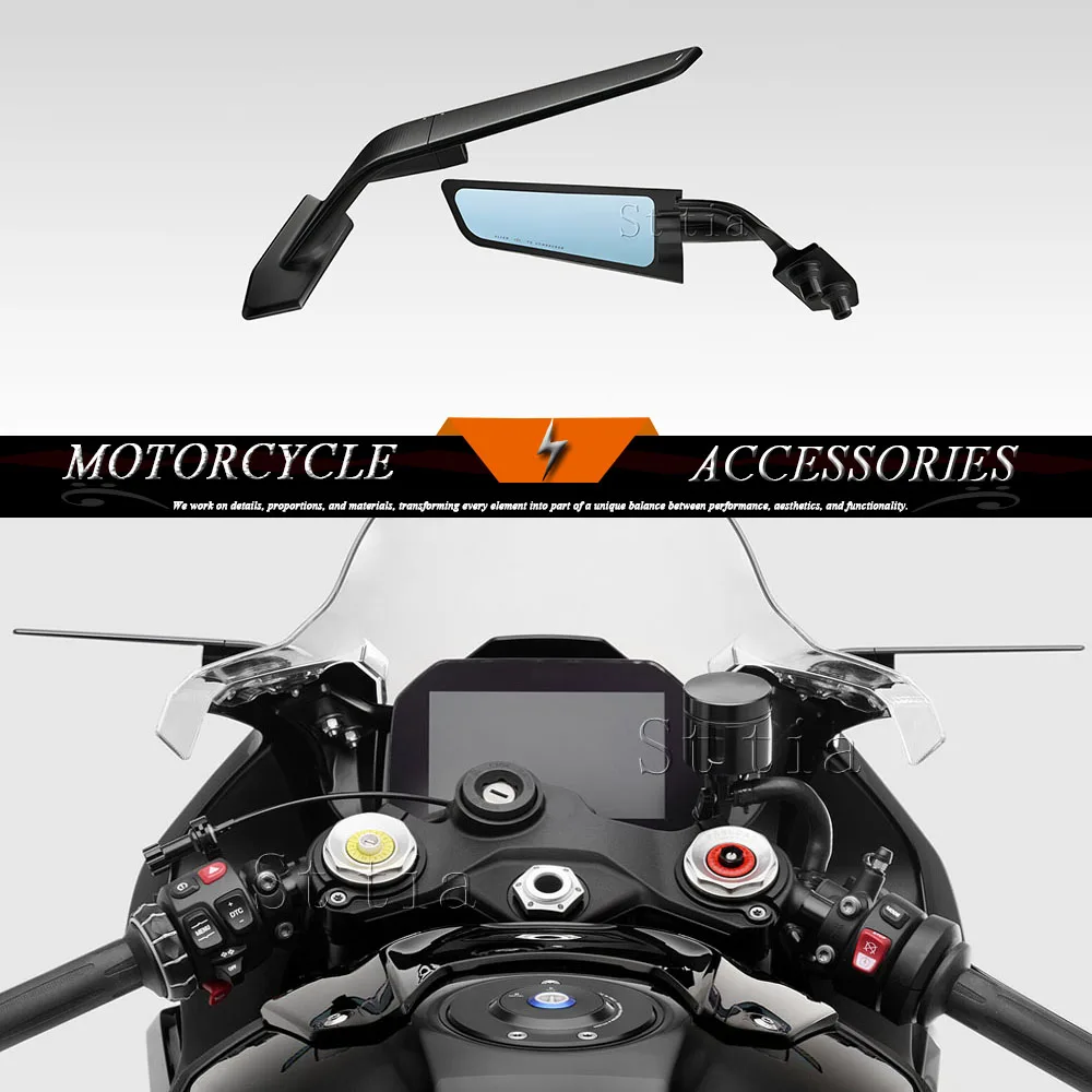 For BMW S1000RR S1000 RR S 1000RR 2019-2026 S1000 RR Motorcycle Mirror Modified Wind Wing Adjustable Rotating Rearview Mirror