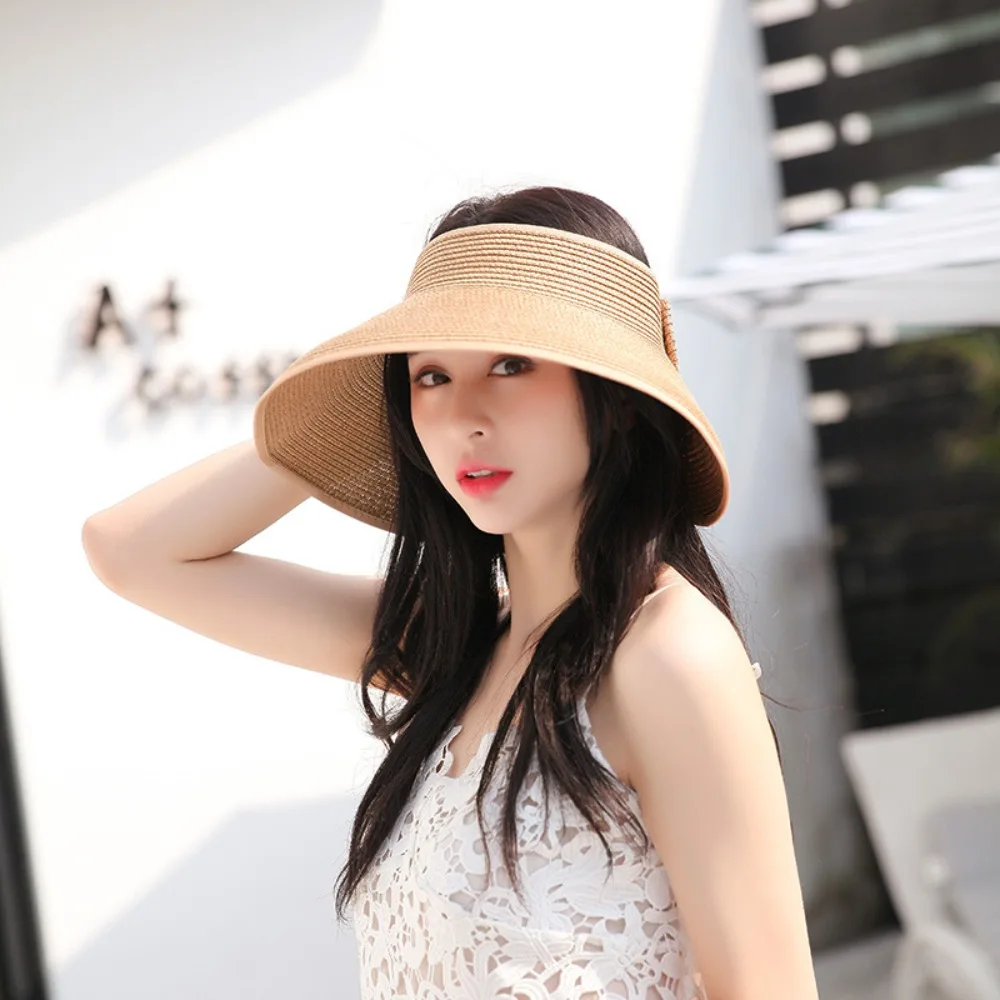 Empty Top Empty Top Hat New Foldable Sequin Sun Hat UV Protection Wide Large Brim Sunshade Cap Outdoor