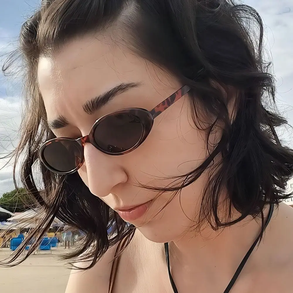 Novo retro olho de gato óculos de sol feminino masculino doce cor oval quadro óculos de sol moda uv400 tons eyewear