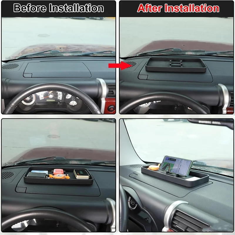 

Universal Car Center Console Dash Organizer Tray Storage Box Phone Holder For Tacoma Maverick Jeep BMW Benz