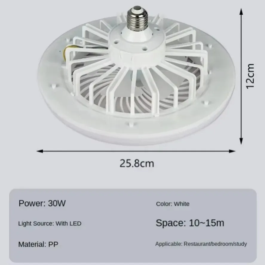 30W E27 Rotatable 3in1 Ceiling Fan with Remote Control Lighting Lamp E14 B22 Converter Base Lighting Base Bedroom Living Room - view 6