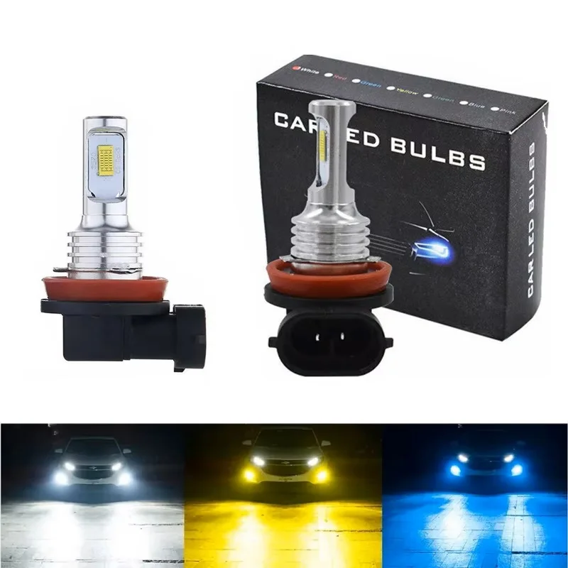 

2Pcs H11/H9/H8 Light Bulb 20000LM Super Brighter Car Headlight 6500K Cool White Yellow Blue Fog Light Bulbs