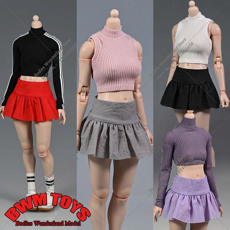 1/6 Scale Women's Clothes Mini JK Pleated Skirt Model for 12Inch Worldbox AT201 Female Action Figure Body