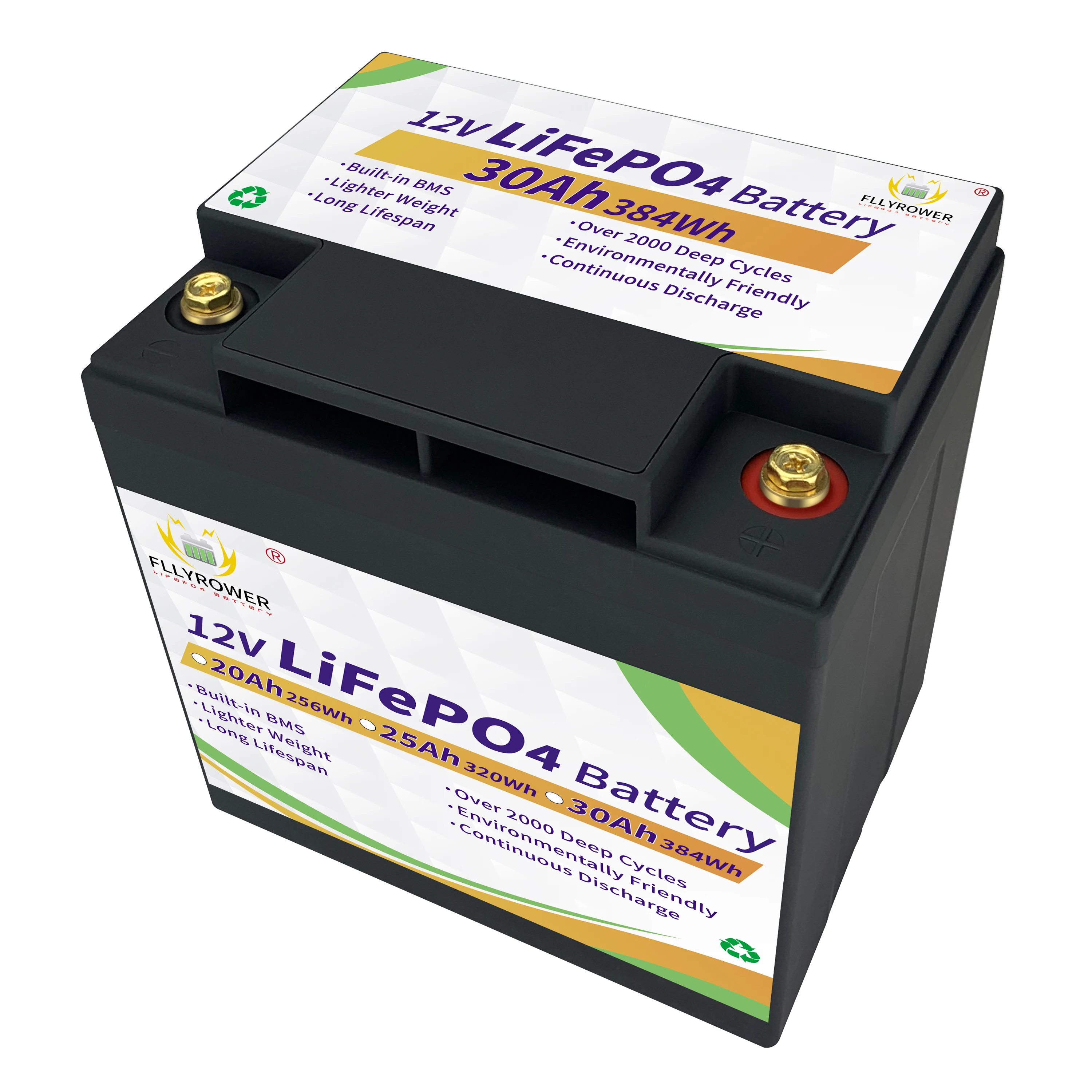 EU Stock 12V 6/10/12/20/30/40/50Ah LiFePO4 With BMS Lithium Iron Phosphate Energy Storage Battery Rechargeable For Kid Scooters