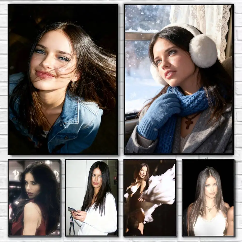 A-Adriana Lima Brazilian Babe Shell Poster Self-adhesive Art Waterproof Paper Sticker Coffee House Bar Room Wall Decor