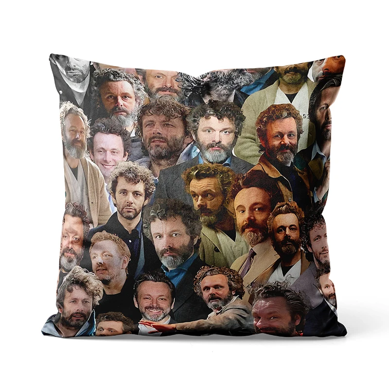 Gaslight Gatekeep Girlboss Michael Sheen Photo Collage Throw Pillow Covers Cushion Cases Pillowcases for Sofa Home 45cm x 45cm