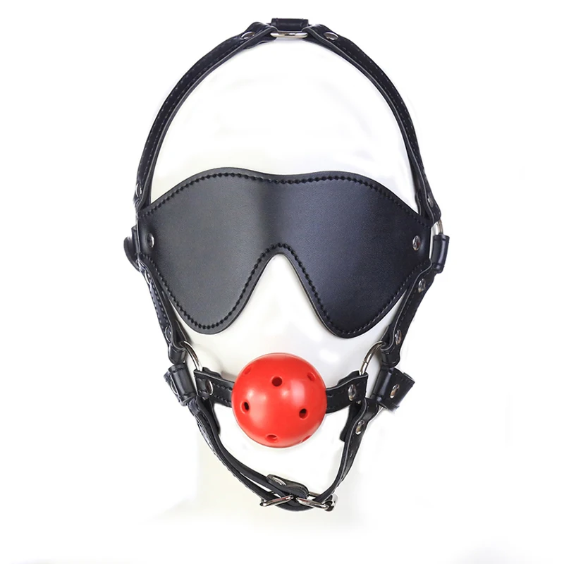 Couple Mouth Gag Eye Patch BDSM Bondage Adult Games Slave Erotic Role Play Head Harness Mouth Ball Eye Blinder Headgear Sex Toys