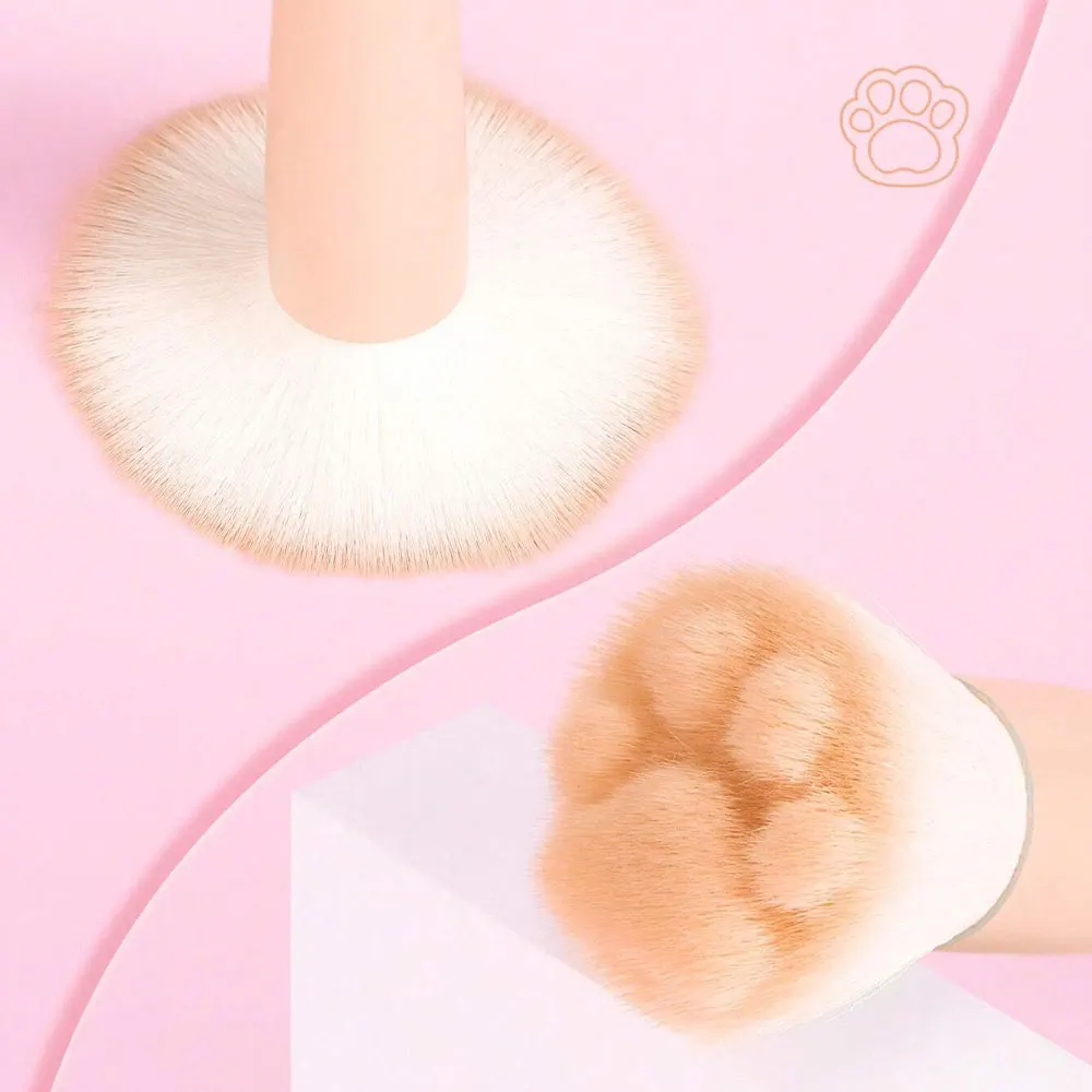 1pc New Cat Paw Blush Brush With Storage Box, Professional Makeup Tool Suitable For All Skin Types