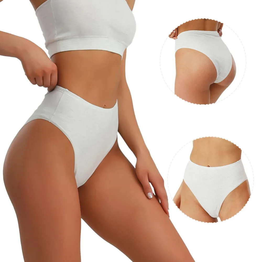 Oversized Women\'s Triangle Pants High Waist Underwear Pure Cotton Half Wrapped Hip Solid Color High Split Sexy