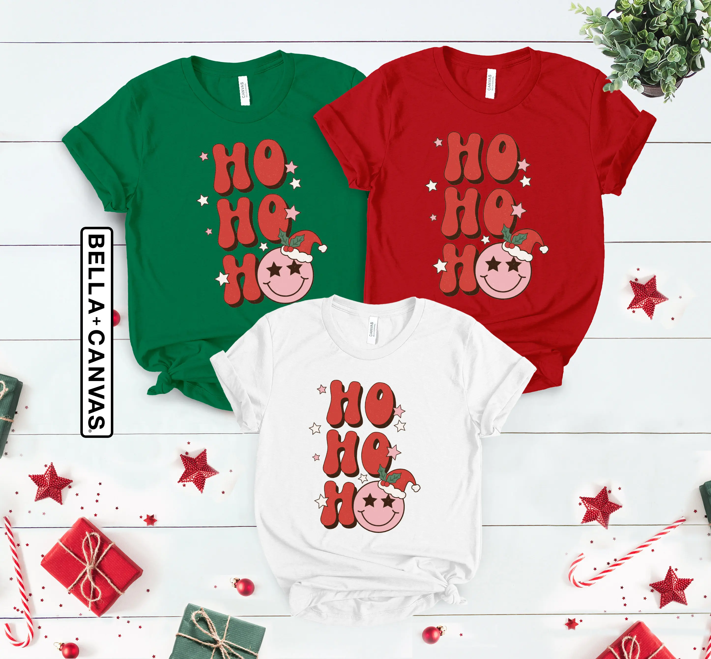 Bella Canvas 3001 Christmas T Shirt Ho