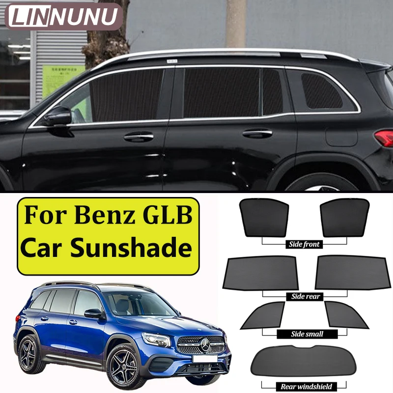 

LINNUNU Magenetic Car Sunshade For Mercedes Benz GLB X247 2019-2026 Windshield Curtain Window Sun Shade UV Protection accessorie