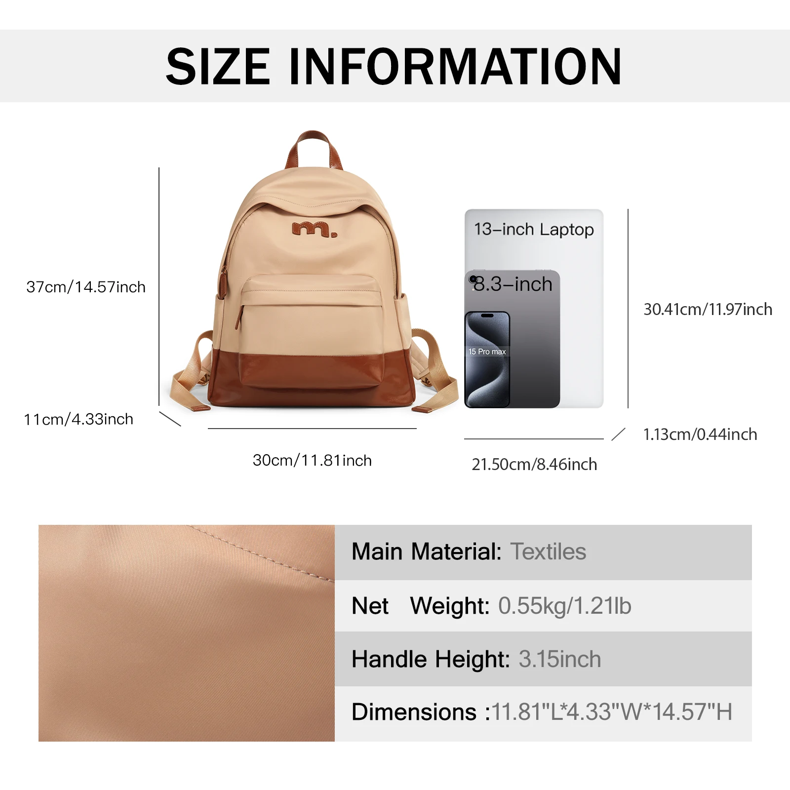 ITAMOOD Fashion Backpack Classic Color Blocking Luxury Original Design Backpack Multifunctional Backpack for Daily Travel