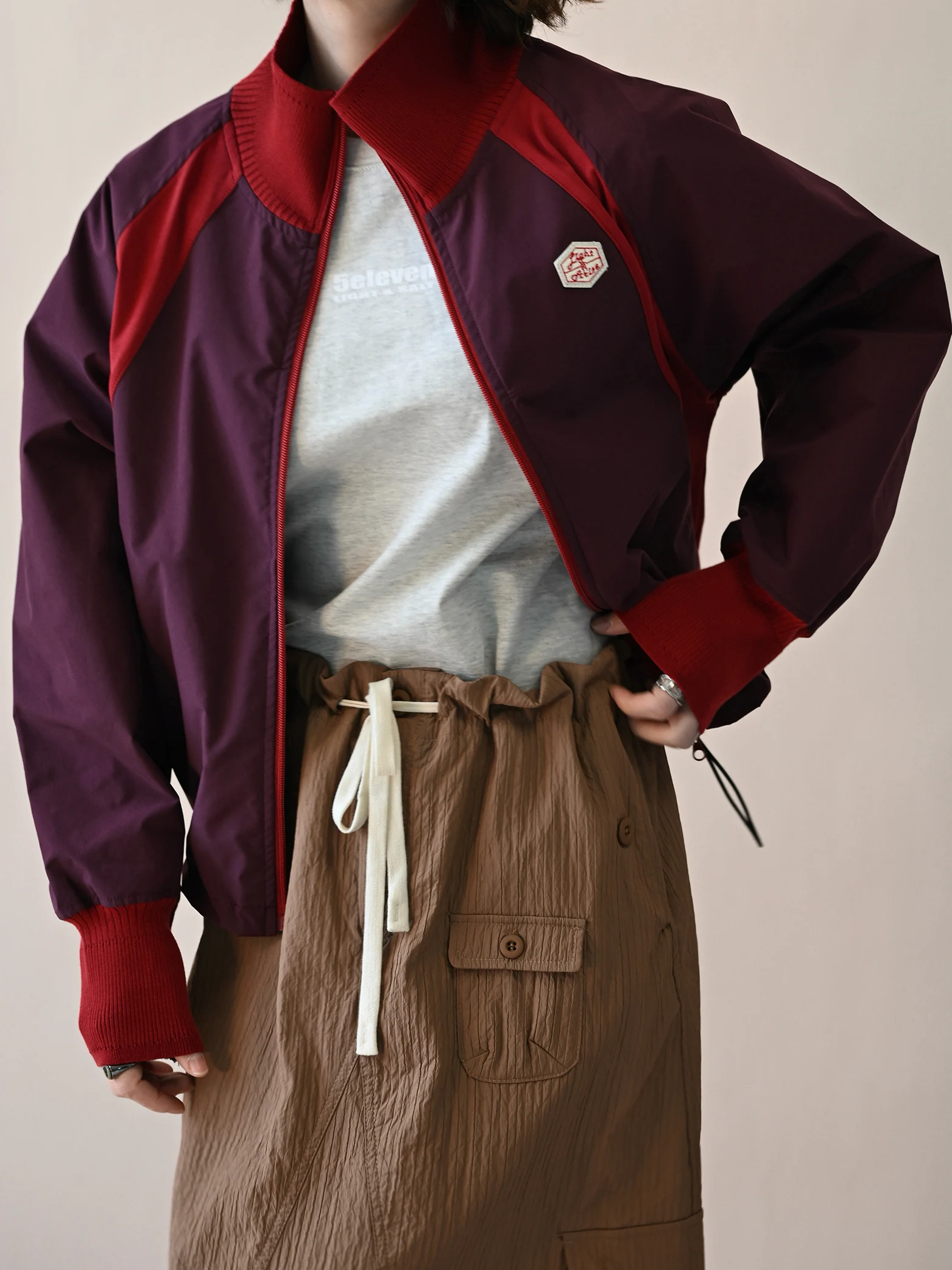 

5eleven Retro Color Blo Функциональная уличная ветровка с воротником-стойкой Jaet для поездок на работу японская текстура ткань ветровка пальто