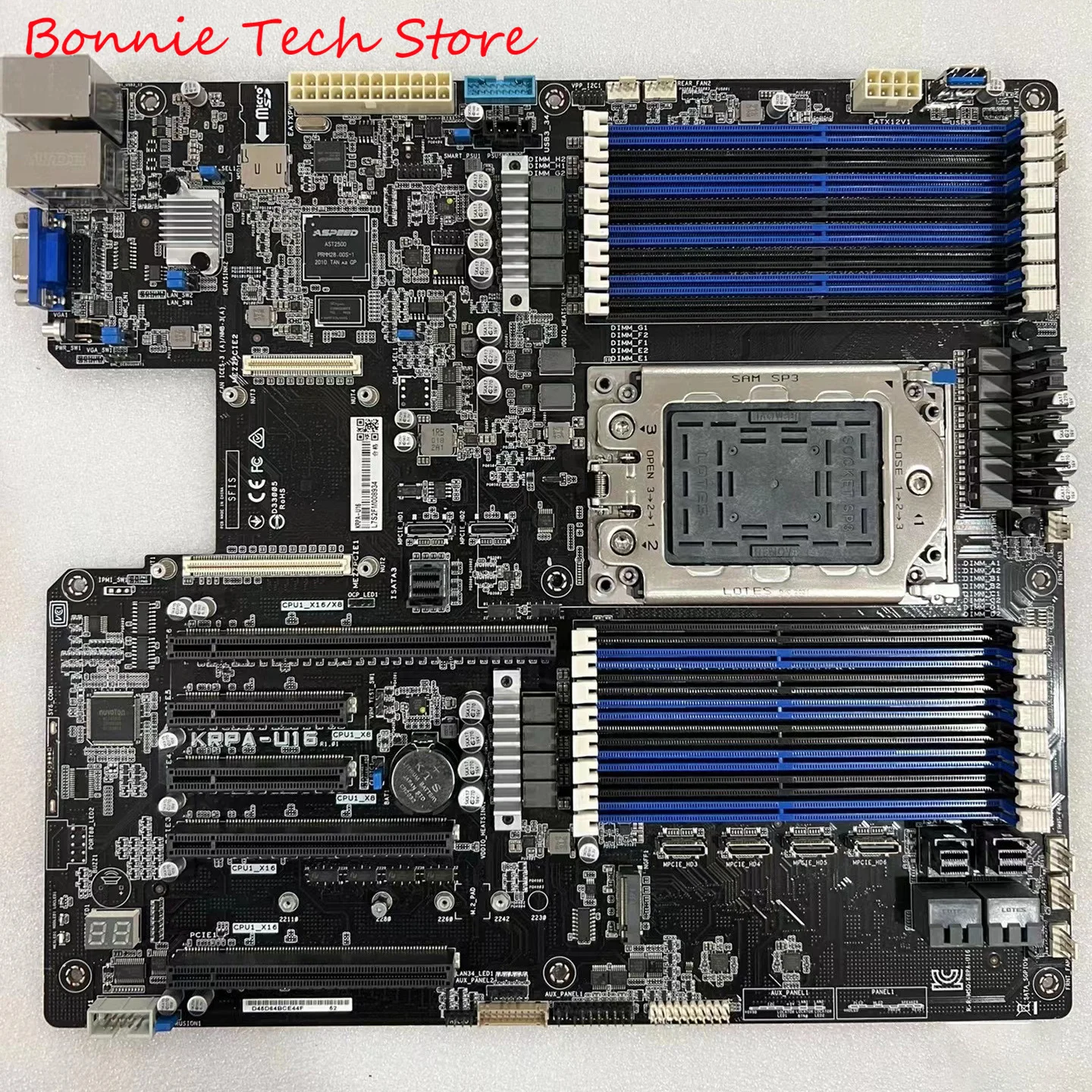 KRPA-U16 ,EPYC 7003 & 7002 LGA 4094 DDR4 3200 MHz, PCI 4.0/3.0, M.2, NVMe, SAS, SATA,OCP 2.0 Mezzanine Card