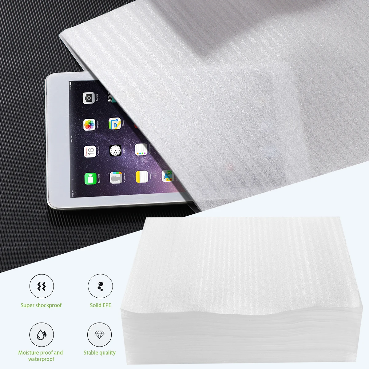 

100pcs Shockproof EPE Foam Bags Lightweight Reusable Storage Packing Pouches Wraps Moving Supplies Shipping Materials