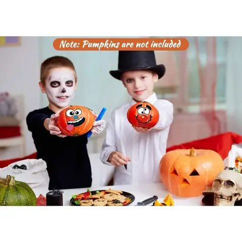 36-pack Halloween pumpa dekorationsklistermärken Mini Gör 36 små pumpa ansikte klistermärken för Halloween barn småbarn festgåvor 10 best sales North Face Pegatina - №1