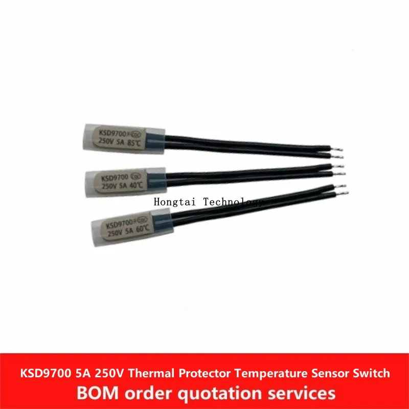 KSD9700 5A 250V Metal Temperature Switch 15/40/80/65/95/100C-180 Degree Normally Closed Temperature Sensor Thermal Protection