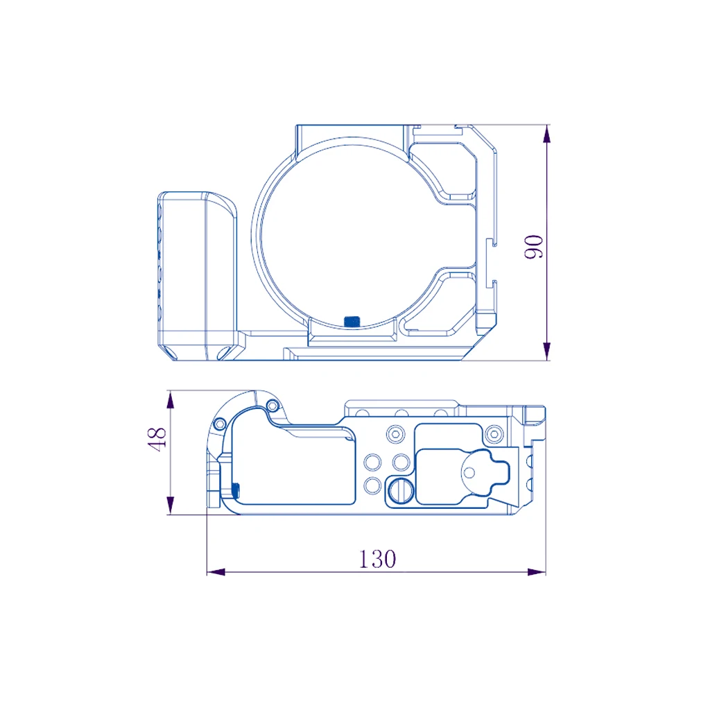 Kamerakäfig für Canon EOS R ILDC / R50V Kamera, passgenau für Arca Swiss Grundplatte, ARRI Cold Shoe Halterung, Video Film Rig Stabilisator – Detail 8