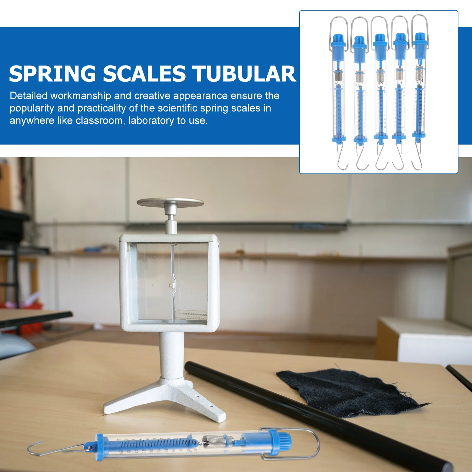 

5Pcs Spring Scale Newton Force Hanging Tube Spring Scales Dual Scale Science Experiment Tool Physics Teaching Aid Laboratory Use