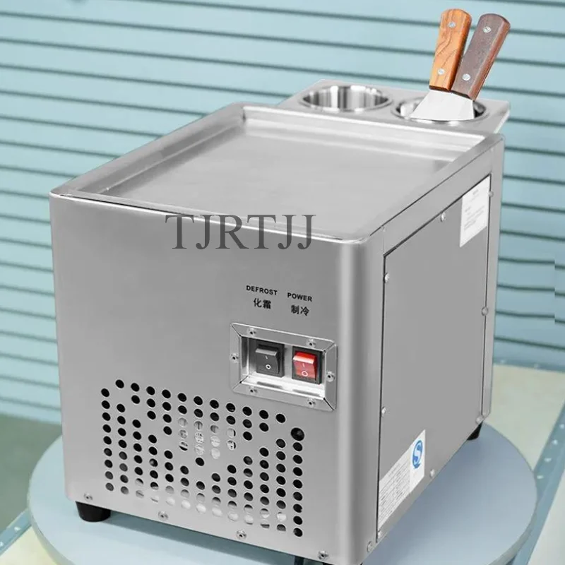 Stainless Steel Commercial Roll Ice Cream Machine Frozen Yogurt Pan Ice Cream Maker for Ice Cream Shop