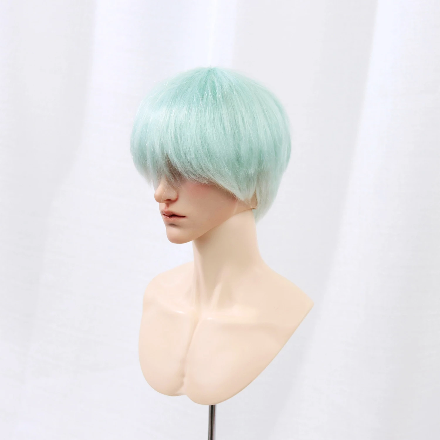 

Парик BJD, масштаб 1/3, унисекс, короткий боб, (23 см, голова, круг), мятно-зеленый, мягкая текстурированная основа для кукольных волос, аксессуары для кукол