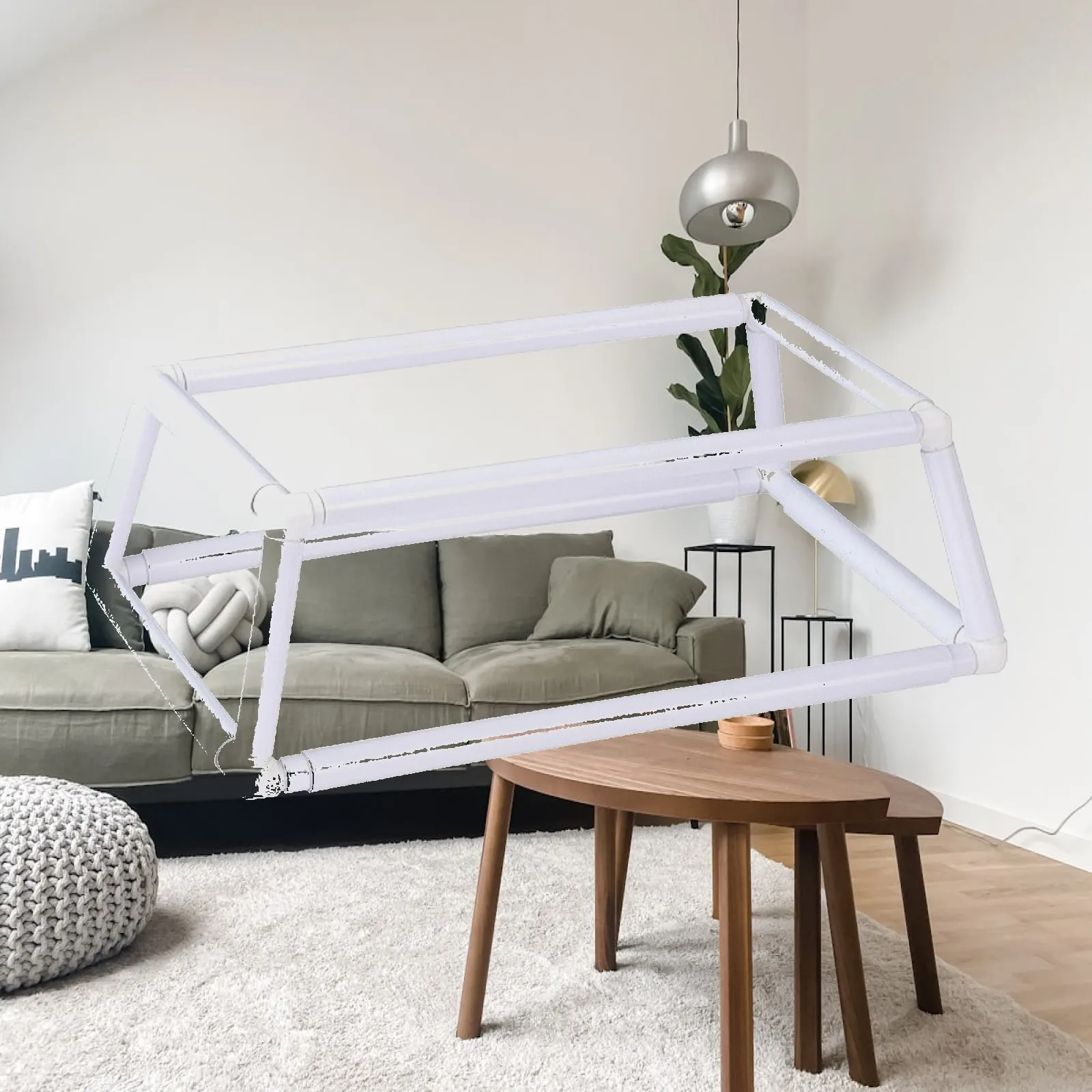 Rectangular Embroidery Frame with Raised Double Layer Design for Punch Tool Craft Table Workspace