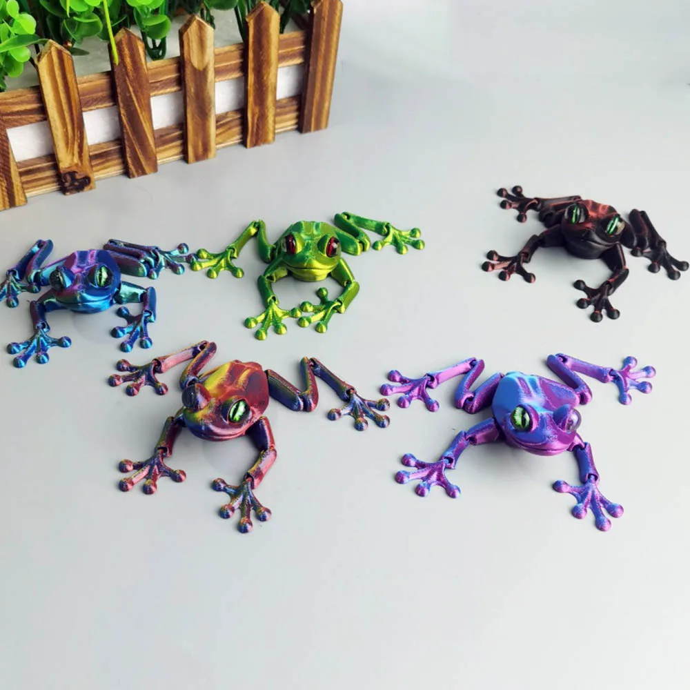 

3D печать игрушка-лягушка суставы подвижная креативная имитация глаз лягушка модель животного игрушки настольное украшение коллекция подарок