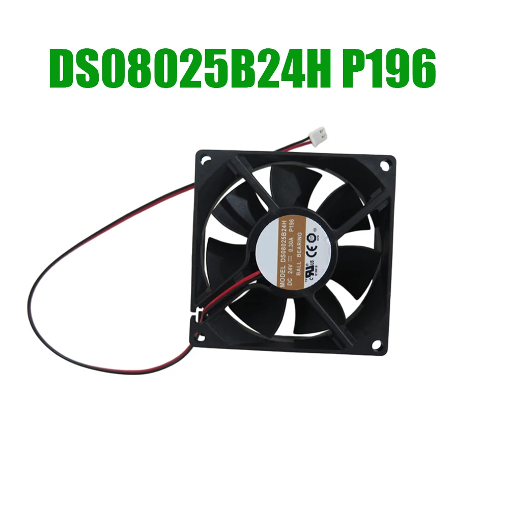For AVC DS08025B24H P196 DC24V 0.30A 2Lines Cooling Fan