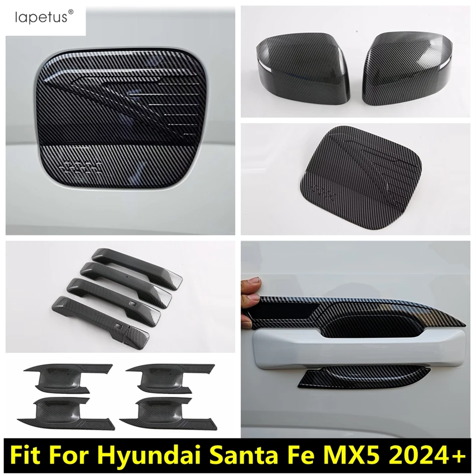 

Carbon Fiber Rearview Mirror / Fuel Oil Tank Cap / Door Handle Bowl Cover Trim For Hyundai Santa Fe MX5 2024 2025 Accessories