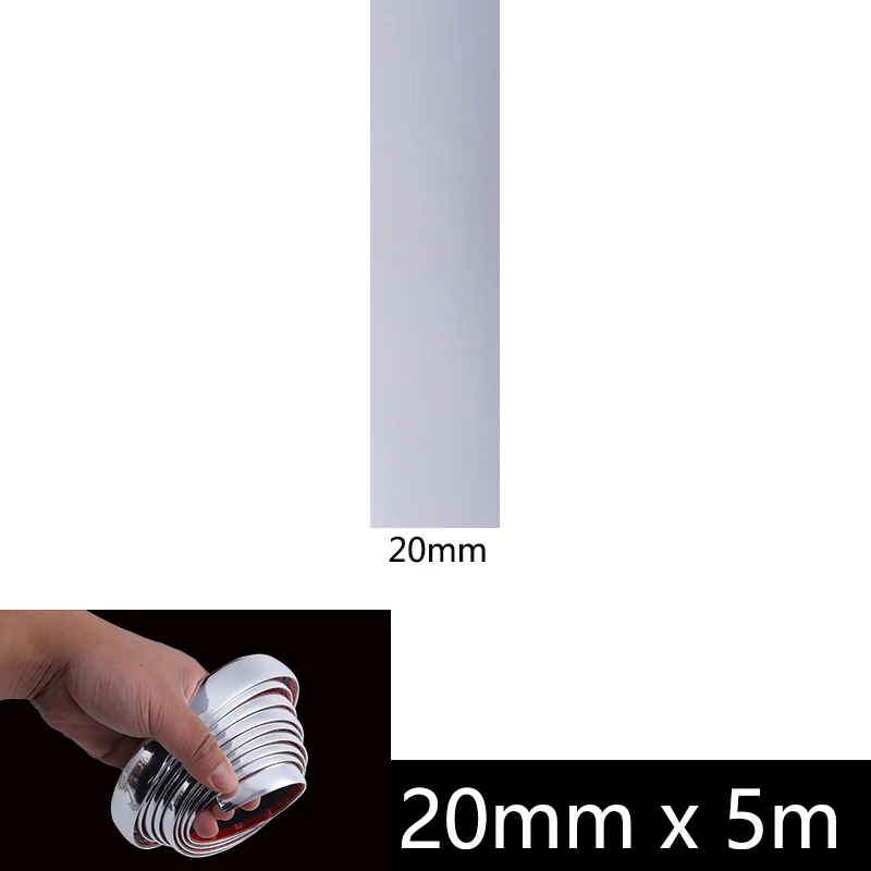 NIEEXW 3M/5M Chrom Moulding Trim Auto Tür Schutz Aufkleber Streifen Stoßstange Grill Auto Anti-Kollision Band tür Rand Schutz Platte Aufkleber 8