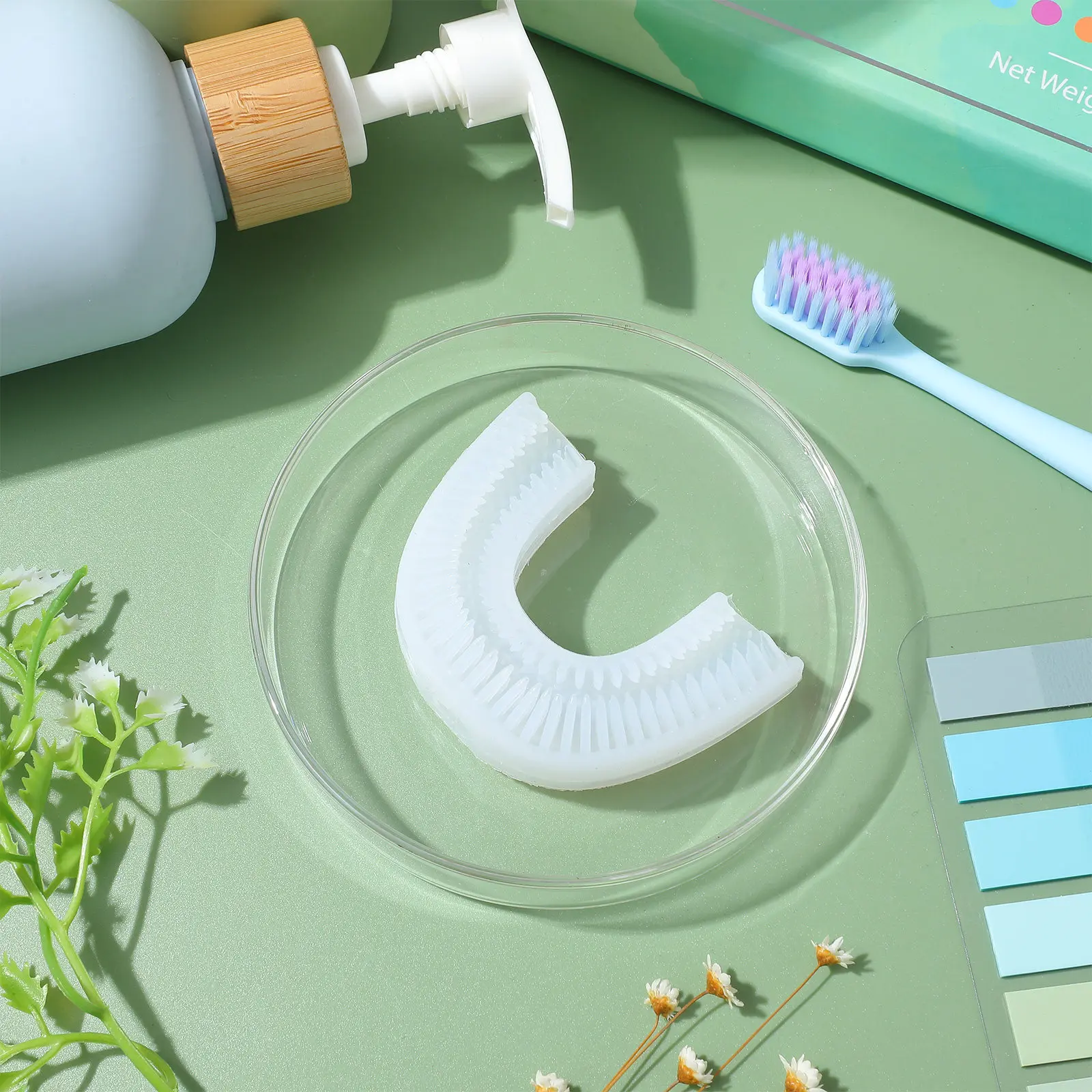 1Pcs High-Quality Silicone U-Shape Toothbrush Head Replacement for Electric Sonic Toothbrushes Massaging Deep Cleaning Teeth