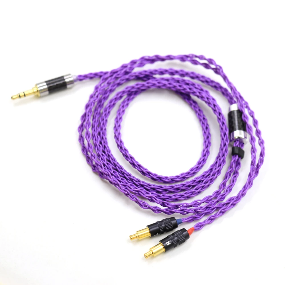 هالدين رولاند الأرجواني كريستال واحد الفضة ل تكنيكا ATH-WP900 MSR7B AP2000 ES770H SR9 ADX5000 كابلات سماعة الرأس A2DC الحبل