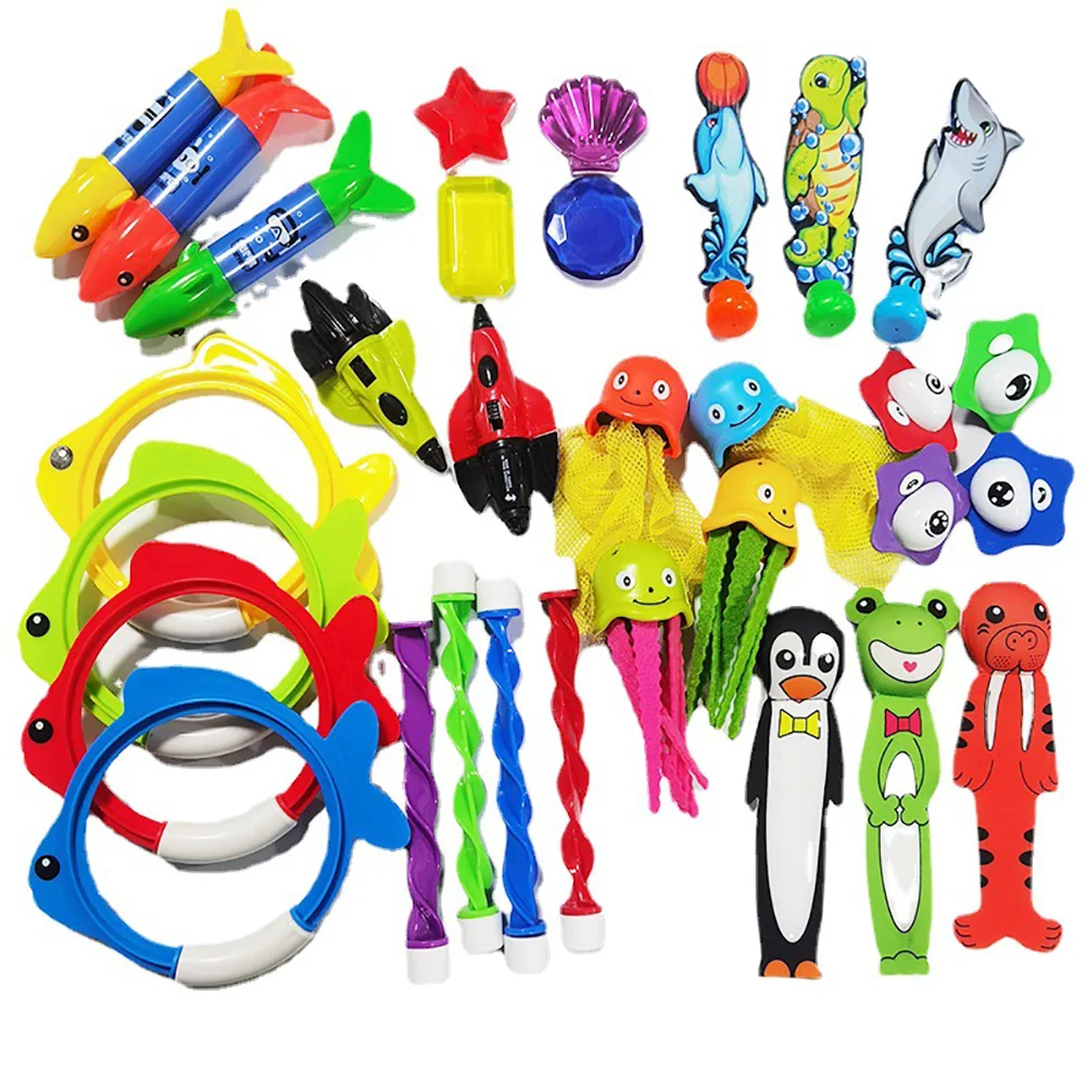 

Outdoor Children's Pool Diving Toy Set Submersible Torpedo Treasure Hunt Water Toy Swimming Training Tool Summer Water Gift