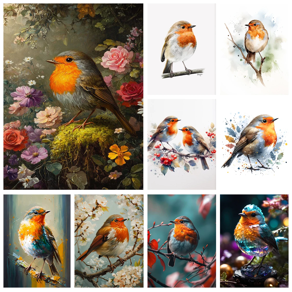 Robin Vogel Diamant Kunst Malerei süße Robin DIY Diamant Stickerei Cartoon Vogel Mosaik Ölgemälde Home Dekoration Kinder Hand
