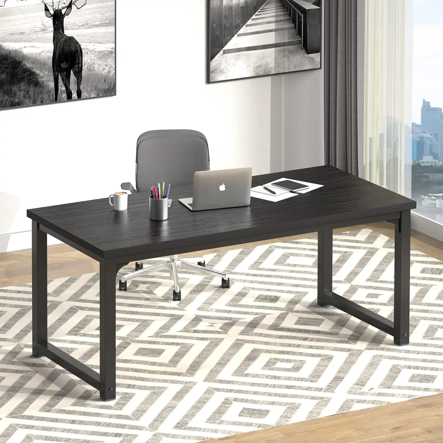 

Modern Simple Style PC Table Office Desk Wide Workstation for Study Writing,Gaming and Home Office