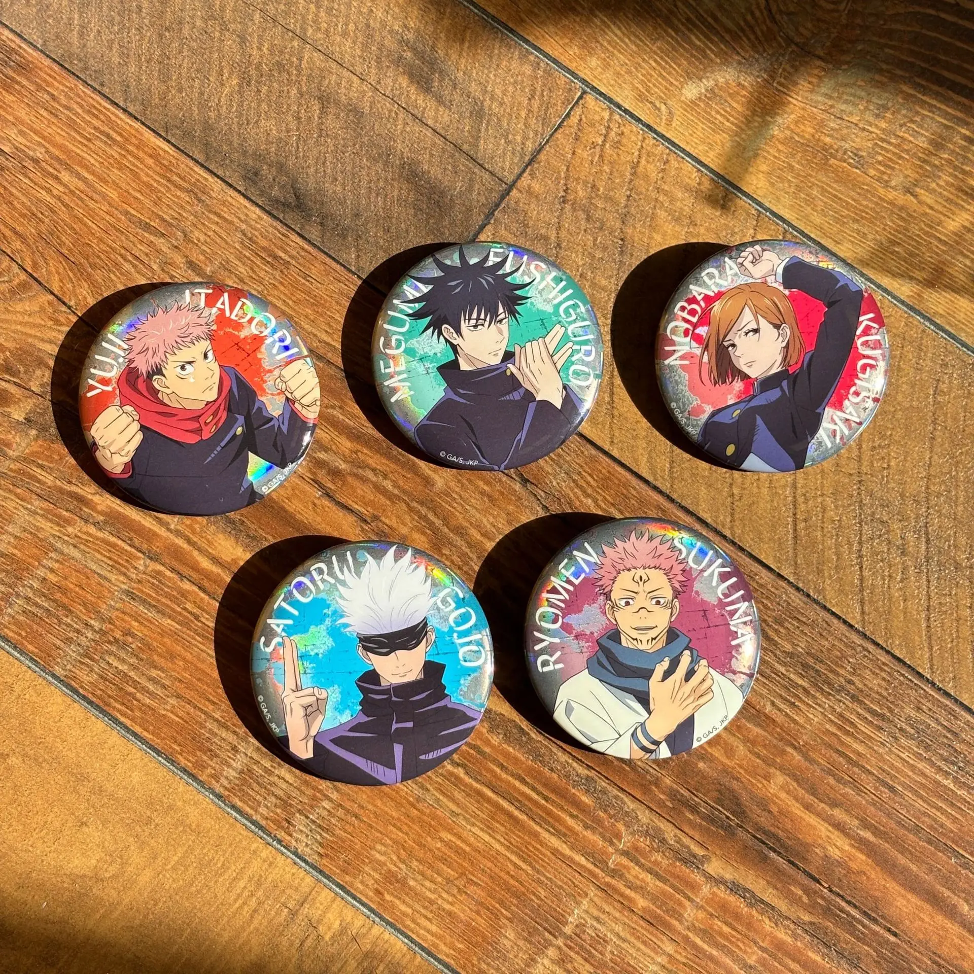 주술회전 배지 고죠 사토루 후시구로 메구미 이타도리 유지 스쿠나 더블 플래시 핀 애니메이션 굿즈 수집용 선물