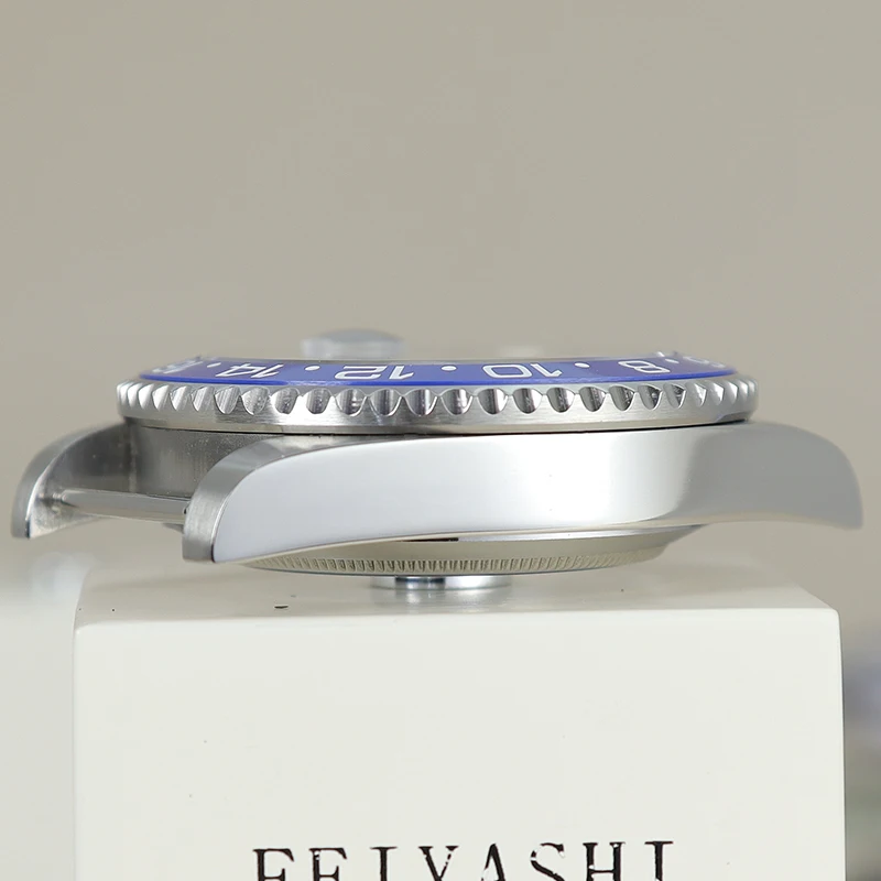 Fanya 40mm Watch Case Sapphire Glass For Seiko NH35 NH36 NH34/38 Miyota 8215 ETA2824 Movement 28.5mm Dial GMT Blue Ceramic Bezel